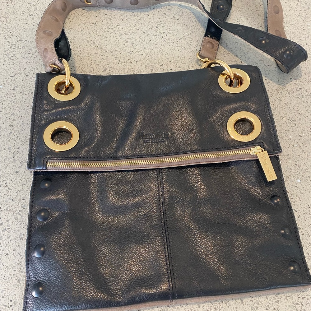 Hammitt Black Gray and Gold Crossbody Bag